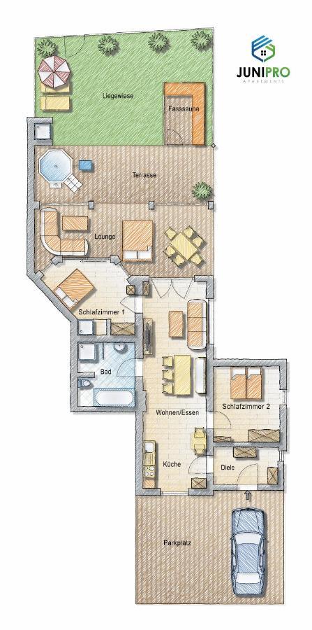 Junipro Luxury Apartments Bosen-Eckelhausen Eksteriør billede